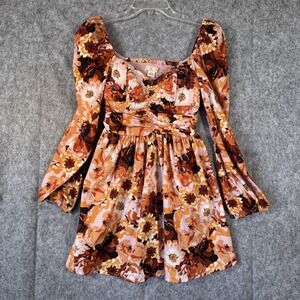 Milkmaid Babydoll Dress Womens Small Y2K Forest Fairy Coquette Peasant Whimsy